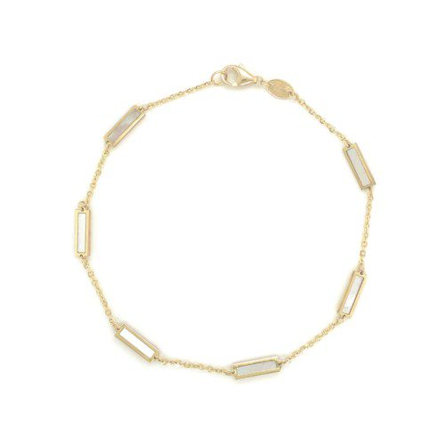 Yellow Gold Bracelet with Mother of Pearl Bars