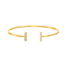 T-Bar diamond flexible bangle in yellow gold
