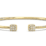 14k yellow gold flexible bangle with square design diamonds