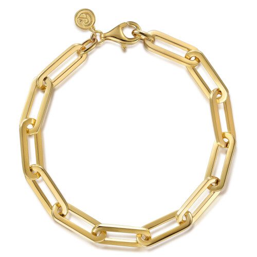 paperclip design bracelet in yellow gold