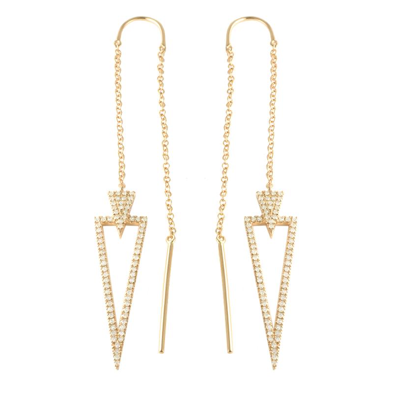 Diamond Dagger Threader Earrings Brooks Diamonds