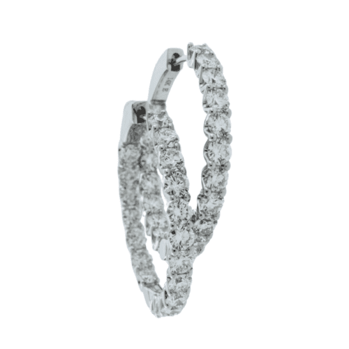 lab grown round diamonds in white gold inside/outside hoops