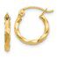 tight twist design yellow gold hoop earrings