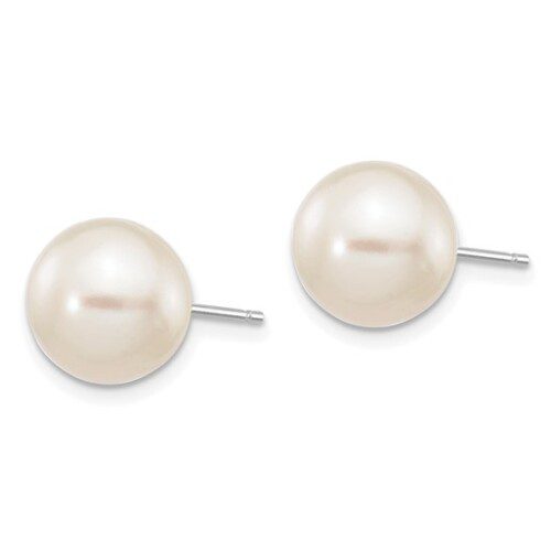 round pearl stud earrings