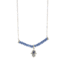 Small diamond Hamsa Hand necklace with sapphire details on white gold chain