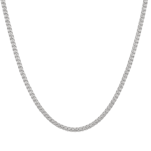 classic diamond tennis necklace in white gold