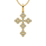diamond cross with milgrain edges in yellow gold