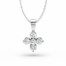small flower design diamond necklace in white gold