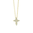 large diamonds, small cross necklace yellow gold on chain