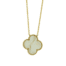 Mother of Pearl shaped clover necklace in yellow gold
