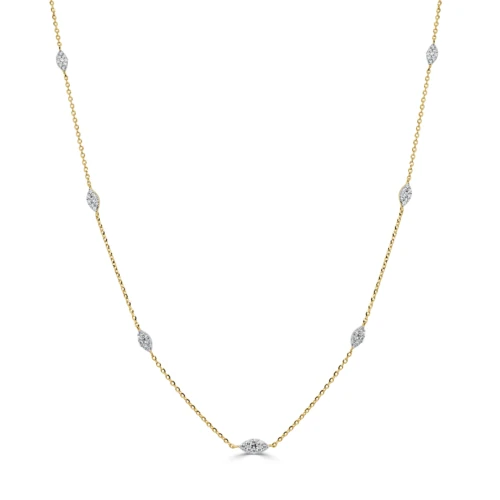 diamond necklace in marquise shape