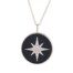 diamond star design surrounded by black onyx, in yellow gold