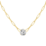 Yellow Gold Paperclip Chain with Single Diamond