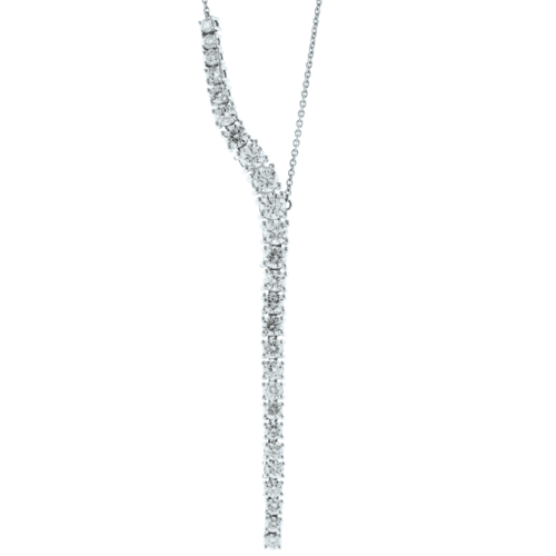 lab grown diamond necklace in y shape in white gold