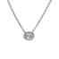 horizontal set single oval lab grown diamond in bezel setting in white gold with chain