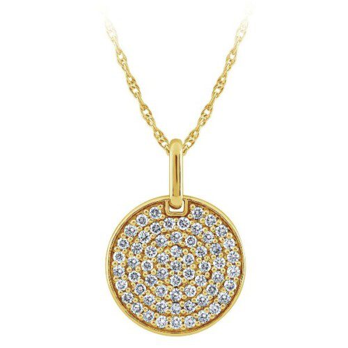 yellow circle cluster diamond necklace