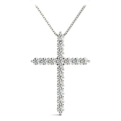 white gold diamond cross pendant on chain