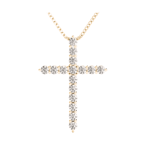 yellow gold diamond pendant cross on yellow chain