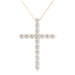 yellow gold diamond cross on chain
