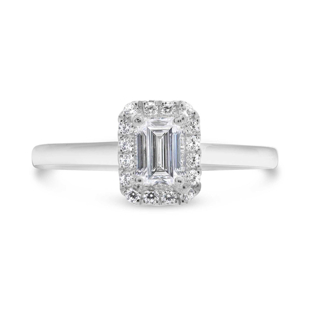 Pompeii zaterdag ik draag kleding Diamond Rectangular Halo Engagement Ring • Brooks Diamonds