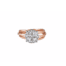 Diamond cluster ring with layered rose gold shank