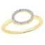 Sideways open oval design fashion ring with diamonds