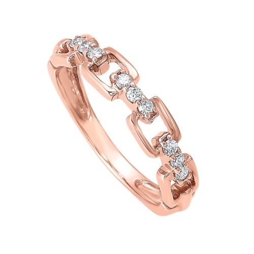 Rose Gold Link Design Diamond Ring
