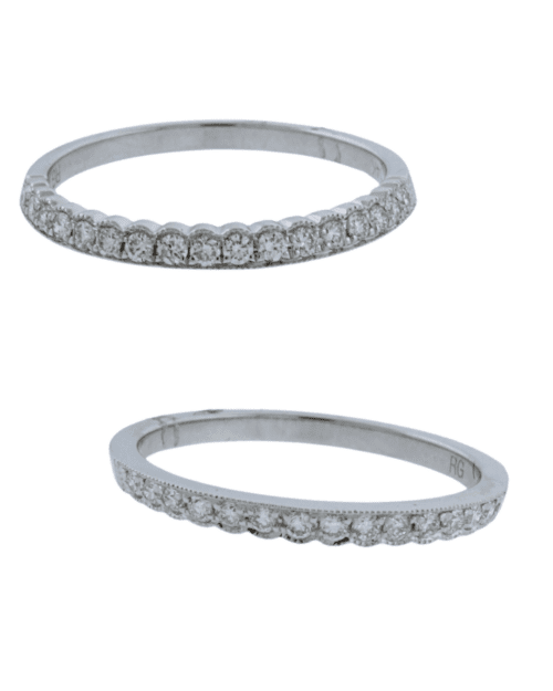 scalloped edge diamond band white gold
