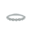 Alternating pattern round and oval shape diamonds wedding band with milgrain edge