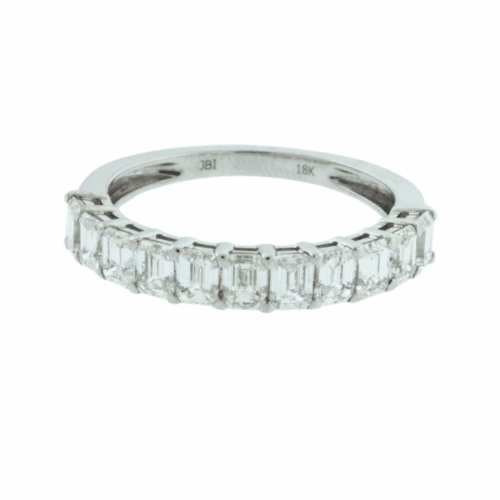 Emerald cut diamond wedding band
