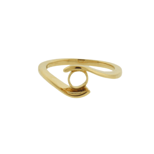 yellow gold bypass design solitaire ring