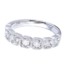 Round bezel set diamond wedding band, gives square look to diamonds, in white gold