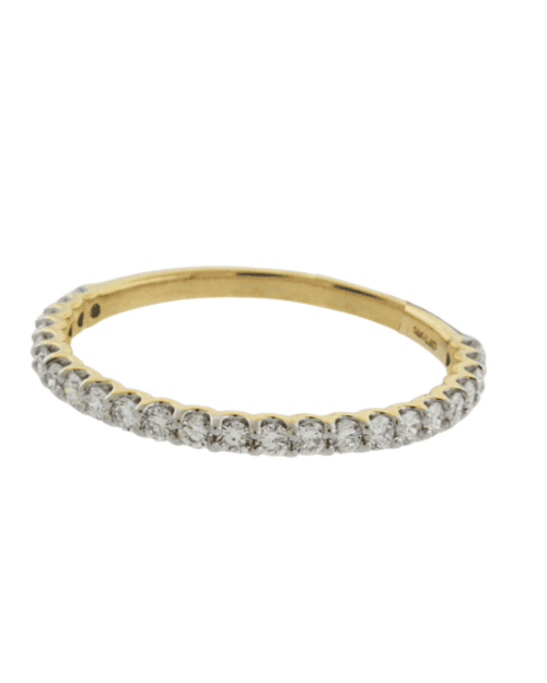 lab grown diamond straight row band U-set stones