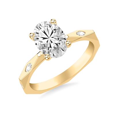 angled shape engagement ring with flat set marquise cut diamonds all the way around in yellow gold