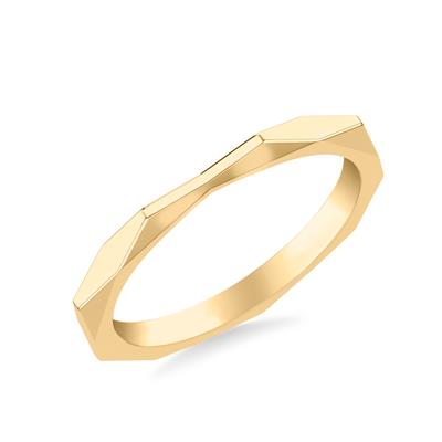 angled high polish yellow gold plain band