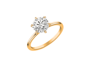 thin engagement ring with 6 prong head