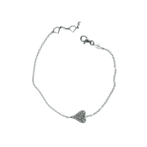 white gold bracelet with lab grown diamond heart shape