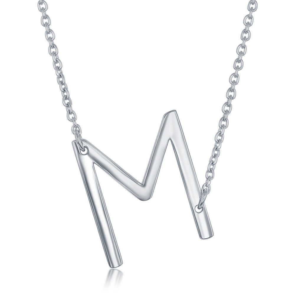 Silver Sideways M Necklace • Brooks 