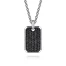 Black Spinel Dog Tag Pendent on chain
