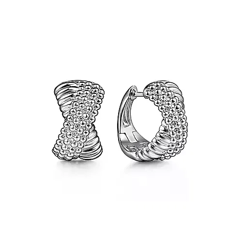 CrissCross design hugger sterling silver earrings