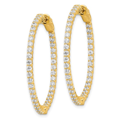 gold tone sterling silver inside/outside cz hoops