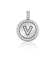 sterling silver initial circle pendant