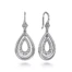 Teardrop shape earrings with white sapphire details