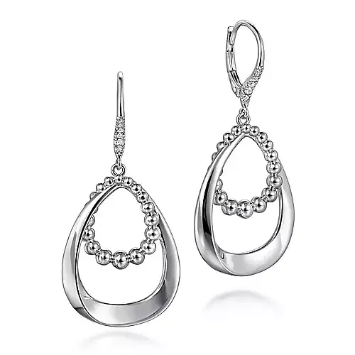double teardrop shape Bujukan style dangle earrings