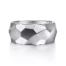 Wide facet cut sterling silver ring in high polish