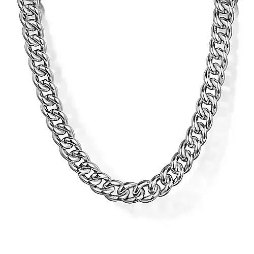 Cuban link sterling silver men's chain