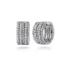 multi-row sterling silver hugger earrings with white sapphires