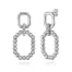 Double Octagon shape dangle earrings in silver with beaded design