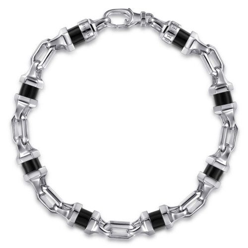 sterling silver with black onyx accents bujukan bracelet men's