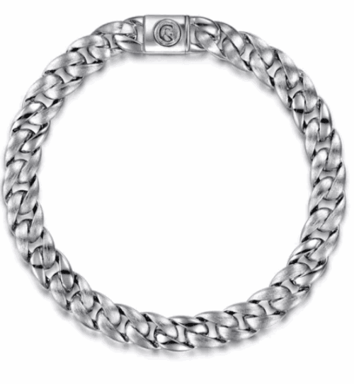 high polish and brushed link bracelet sterling silver